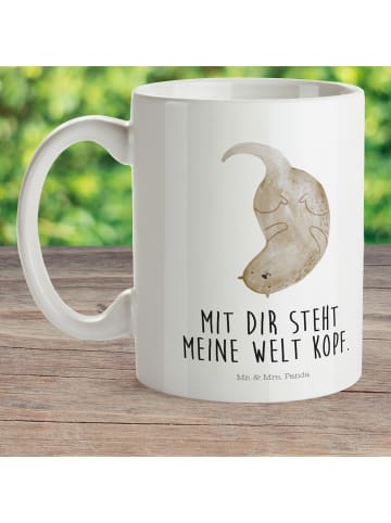Mr. & Mrs. Panda Kaffeetasse Otter Kopfüber mit Spruch in Weiß
