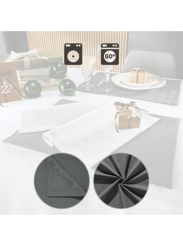 REDBEST Jacquard, Baumwollmischung Tischset 2er-Pack Snowflake in anthrazit