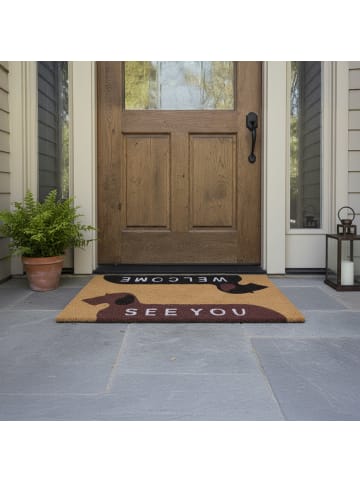 relaxdays Fußmatte "Welcome" in Natur/ Schwarz - 80 x 50 cm