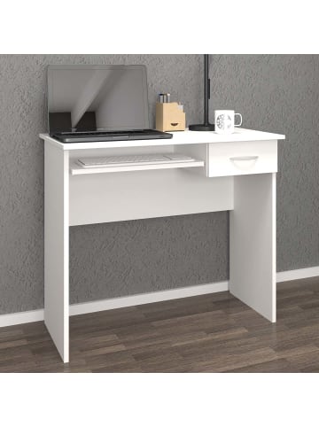 ebuy24 Schreibtisch ArusaL 1 Weiß 85 x 50 cm