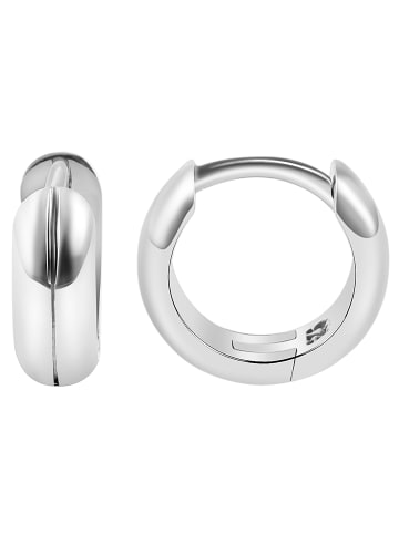 Adeliás Damen Ohrringe – Klappcreole aus 925 Silber in silber