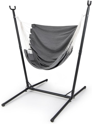 COSTWAY Hängesessel mit Gestell in Grau