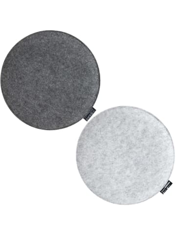 DuneDesign 2er Set Filz Stuhlkissen Aska in Grau