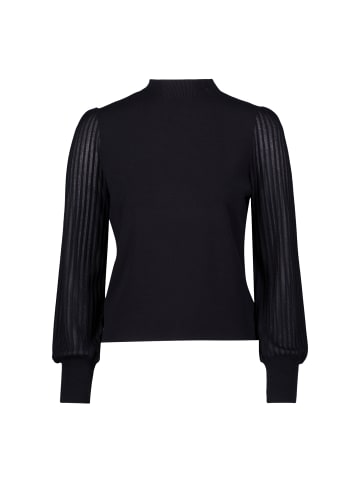 Zero  Strickpullover mit transparenten Ärmeln in Black Beauty