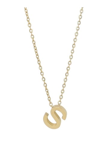 Adeliás Damen Halskette – Buchstabe N aus Edelstahl 45+5 in gold