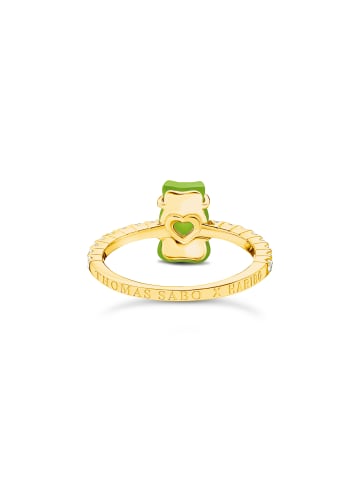 Thomas Sabo Ring Mit Goldbär Grün in gold, grün