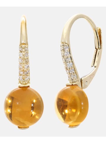 Diamant L'éternel Ohrhänger aus 375 Gelbgold mit 3.00 Karat Diamant mit Citrin