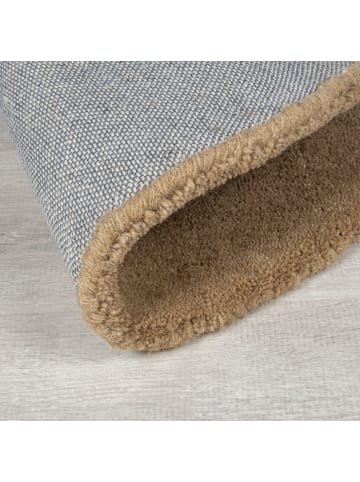 KADIMA DESIGN Wollteppich Kreis Wellenform, Wohnzimmer in Beige-Braun