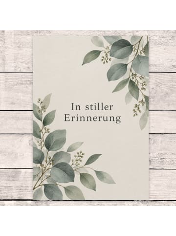 Mr. & Mrs. Panda Beileidskarte Eukalyptus würdevoll Design mit S... in Weiß