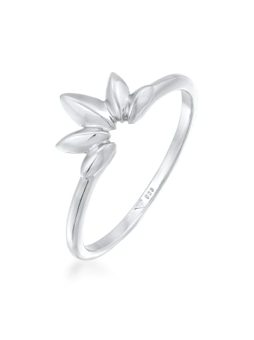 Elli Ring 925 Sterling Silber Blatt in Silber