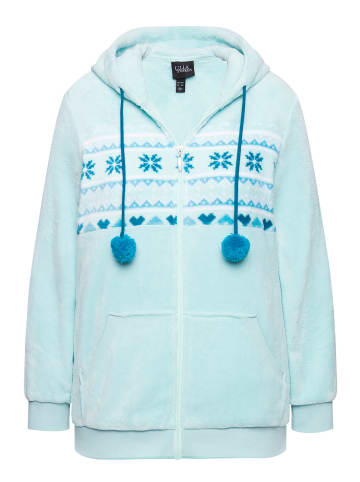 Ulla Popken Sweatjacke in baby blau