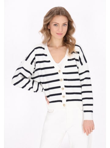 DreiMaster Women Cardigan in offwhite navy stripe
