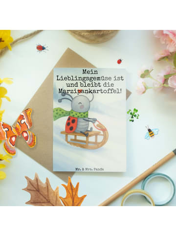 Mr. & Mrs. Panda Beileidskarte Smörle Rodeln Design mit Spruch in Weiß