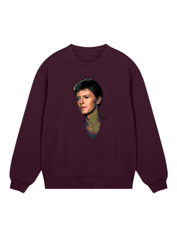 F4NT4STIC Sweatshirt TV Times Pop Star David Bowie 1977 in maroon