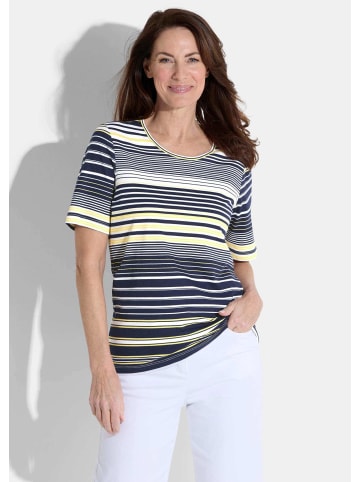 GOLDNER Shirt Shirt in gelb / marine / weiß / gemustert