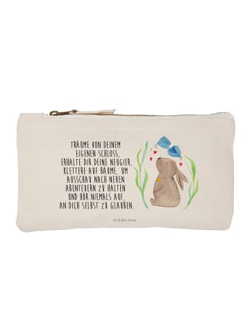 Mr. & Mrs. Panda Schminktasche Hase Blume mit Spruch in Weiß