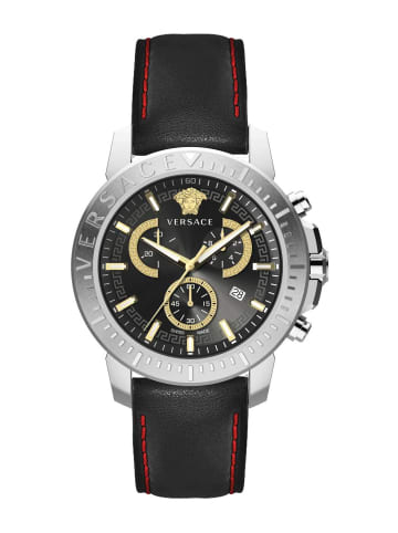 Versace Armbanduhr NEW CHRONO silberfarben in schwarz