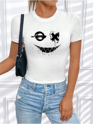 RMK T-Shirt Smily WEISS-Schwarz