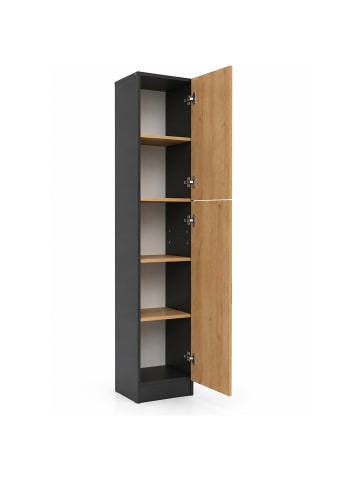 VCM  Mehrzweckschrank Büro Wohnzimmer Dilos 183 x 38 cm in Anthrazit / Honig-Eiche