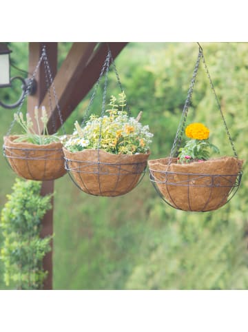 relaxdays 6tlg. Blumen-Set in Schwarz/ Braun