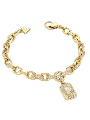 Guess Damenarmband Love Tag Goldfarben L