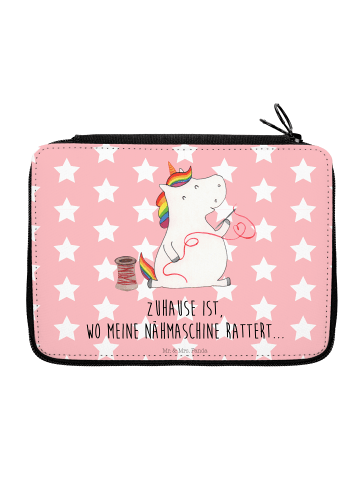 Mr. & Mrs. Panda Mäppchen Einhorn Näherin mit Spruch in Rot Pastell