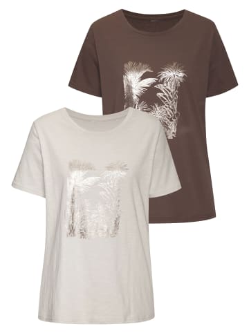 Vivance by Lascana T-Shirt in taupe, beige