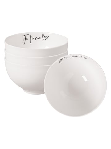 Villeroy & Boch 4er Set Bols Je t'aime Statement ø 13,8 cm in weiß