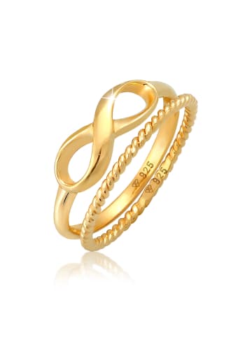 Elli Ring 925 Sterling Silber Infinity, Ring Set, Twisted in Gold