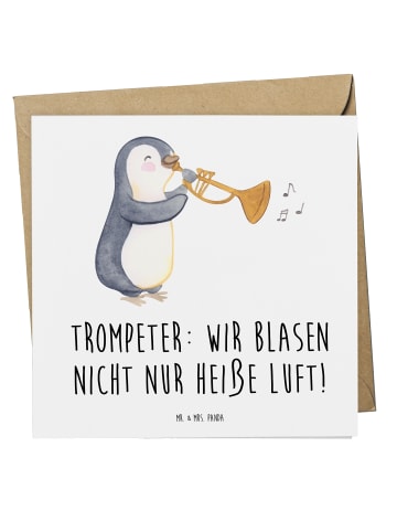 Mr. & Mrs. Panda Klappkarte Trompete Kunst mit Spruch in Weiß
