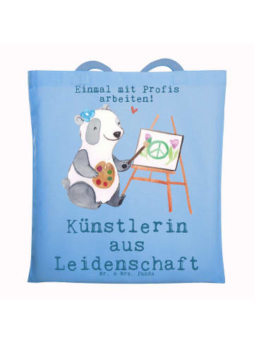 Mr. & Mrs. Panda Tragetasche Künstlerin Leidenschaft mit Spruch in Sky Blue