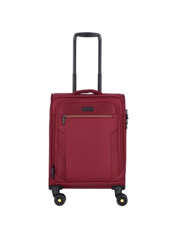 D&N Travel Line 9704 4 Rollen Kabinentrolley S 55 cm mit Dehnfalte dark red