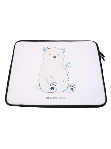 Mr. & Mrs. Panda Notebook Tasche Eisbär Faul ohne Spruch in Weiß