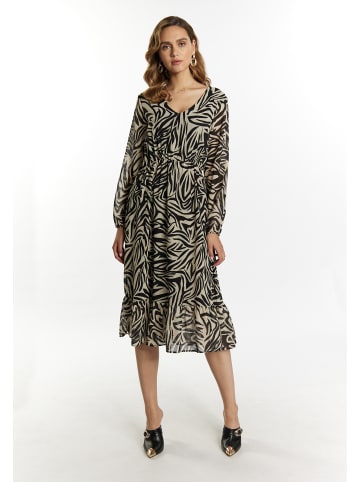 faina Damen Kleid Mit Zebra-Print in Beige Schwarz