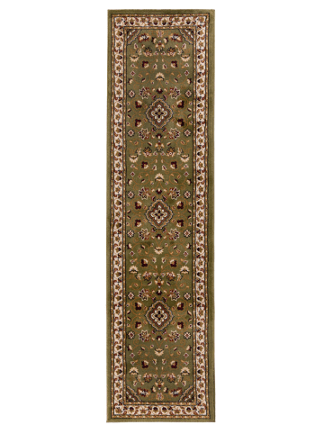 KADIMA DESIGN Orientteppich Bordüre floral klassischer Wohnzimmer-Teppich in Grün