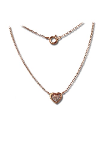 SilberDream 925 Silber vergoldet (Roségold 333) Damen SilberDream Halsketten Herz  ca. 45cm