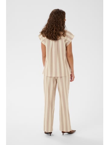 CULTURE Bluse kurzarm CUkapina Relaxed fit in Dune/Whitecap Stripe