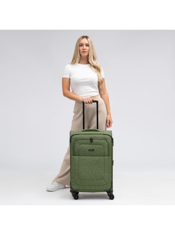 Redolz Essentials 12 MEDIUM 4-Rollen Trolley 67 cm mit Dehnfalte in olive