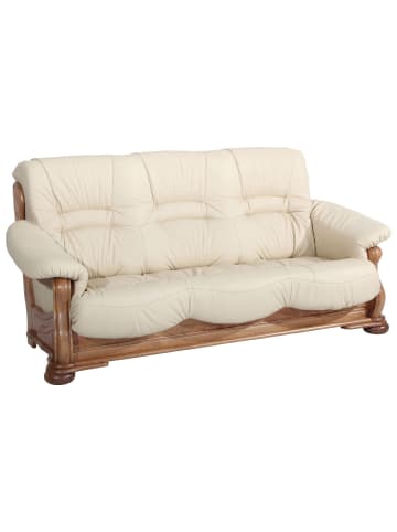 58 aufm Kessel SOFA 3-Sitzer Katlin Bezug Echtleder Eiche rustikal P43 / beige