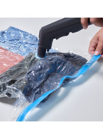 relaxdays 40tlg. Vakuumbeutel-Set in Transparent/ Blau