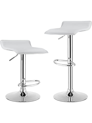 COSTWAY 2er Set Barhocker in Weiß