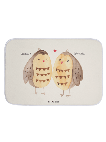 Mr. & Mrs. Panda duschmatte Eulen Liebe ohne Spruch in Weiß
