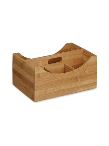 relaxdays Schreibtischorganizer in Natur - (B)25 x (H)12 x (T)18 cm