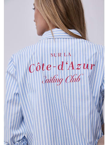 Street One 'Bluse mit Hemdkragen und Backprint' Blau