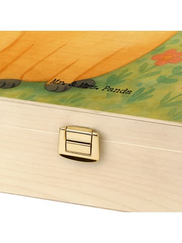 Mr. & Mrs. Panda Holz Teebox Mops Design mit Spruch in Weiß