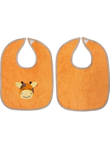Erwin Müller Frottier Lätzchen 2er-Pack Giraffe in orange