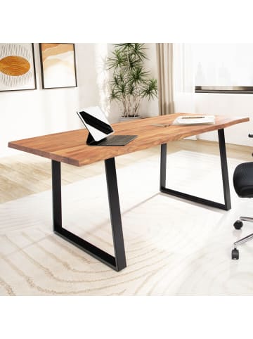 KADIMA DESIGN Schreibtisch 120x60x76 cm Massivholz / Metall Computertisch