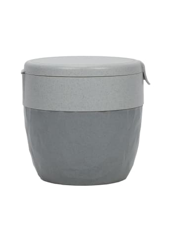 koziol Lunchboxen BENTOBOX L für Salate und Dressings in Grau, 14 x 13 x 14 cm