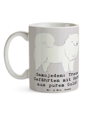 Mr. & Mrs. Panda Haferl Menschojede Herz mit Spruch in Grau Pastell