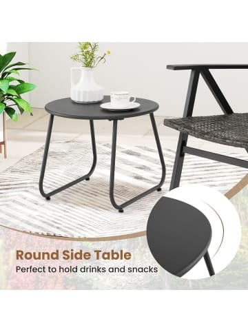 COSTWAY 3 tlg. Gartenmöbel Set in Braun